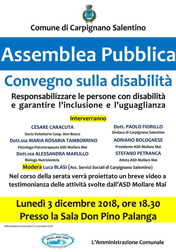 image from ​3 Dicembre 2018 - Giornata Internazionale delle Persone con Disabilità